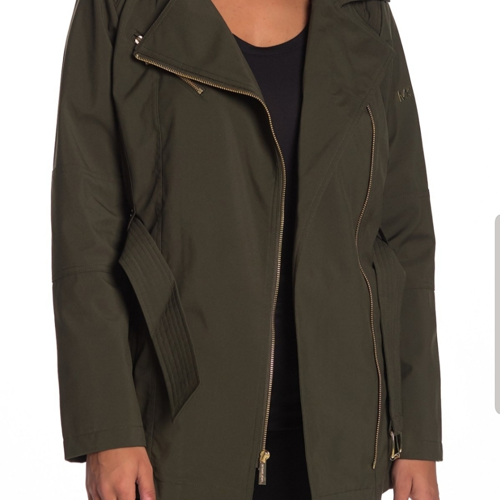 New - Michael Kors Asymmetrical Belted Trench Ja - Picture 7 of 7